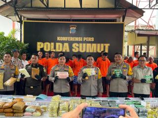 Polda Sumut Ungkap 32 Kasus dan Sita 201 Kg Sabu, 272 Kg Ganja serta 40 Ribu Butir Ekstasi